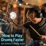 Drummer drumming fast