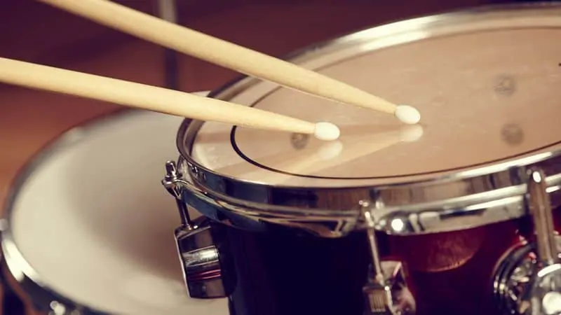 Drumsticks on a drum